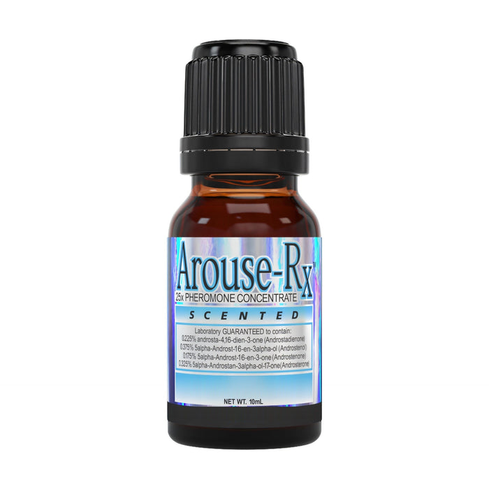 Arouse-Rx pheromone cologne for men, cedar and citrus, 10 mL dropper bottle