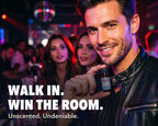 Man holding a bottle of Arouse-Rx unscented pheromone cologne oil for men
