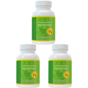 3 bottles of Superfood Max with 14 Diet Foods: Superfood Supplement w/Acai Berry
