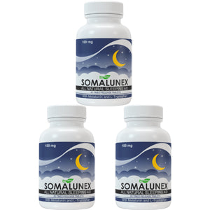 3 bottles of SomaLunex 100mg: Extra Strength Sleeping Pills Timed Release Tablets